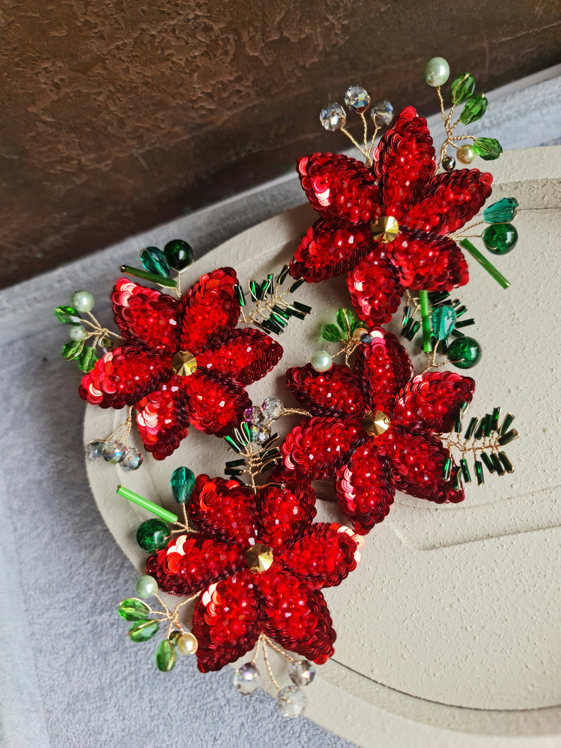 Christmas Poinsettia Brooch
