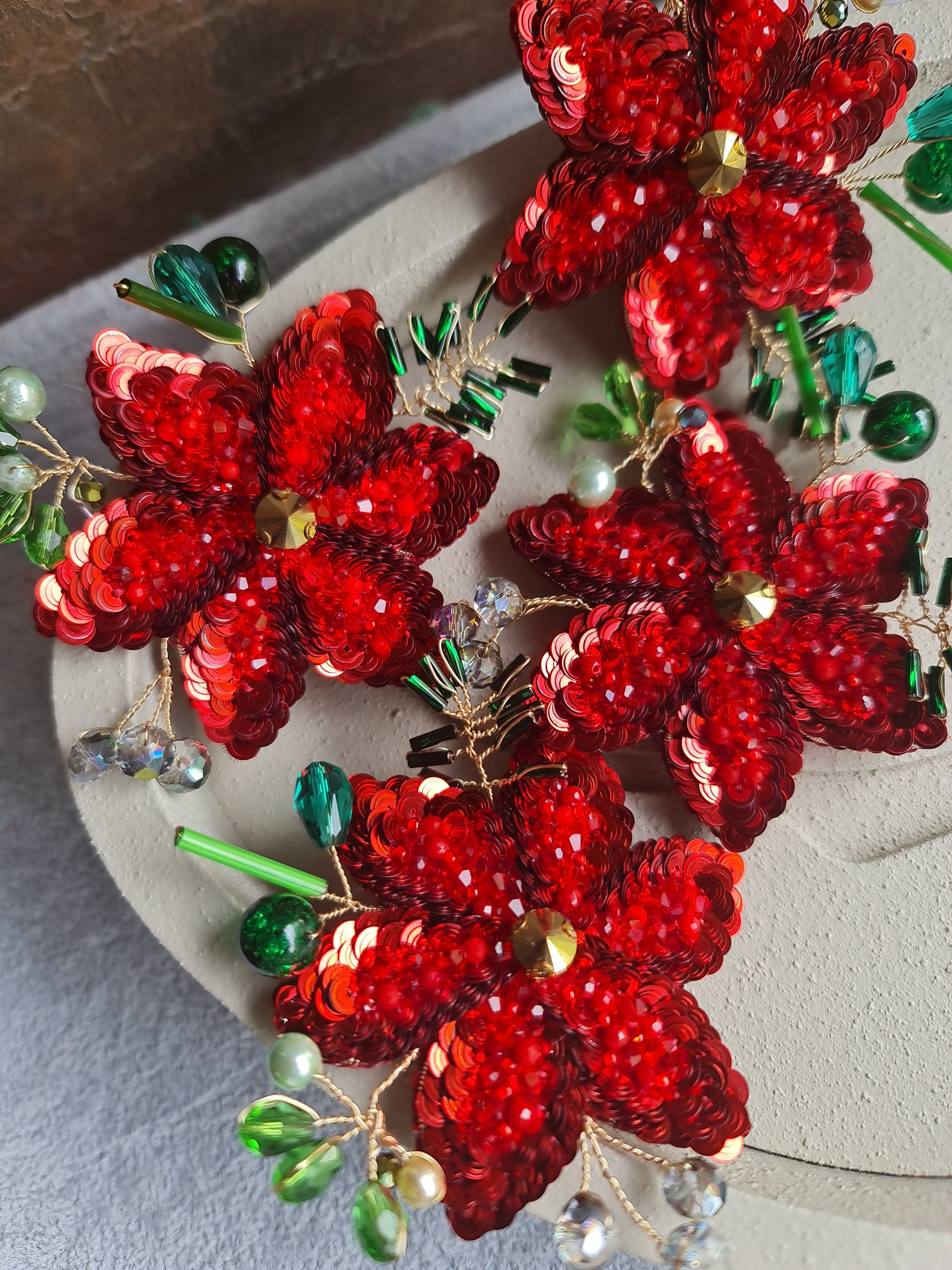 Christmas Poinsettia Brooch