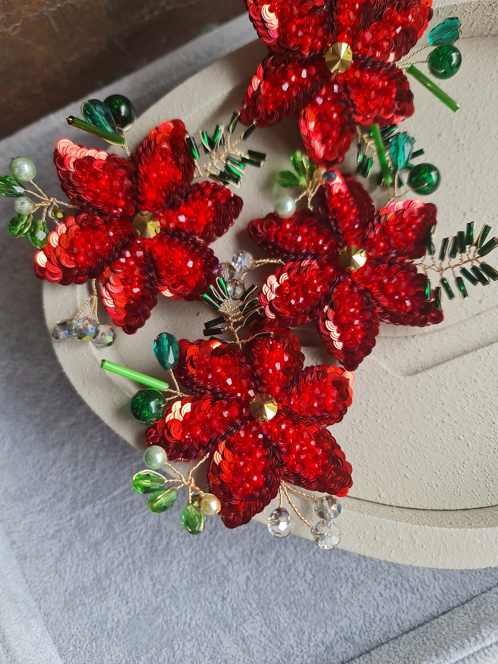 Christmas Poinsettia Brooch