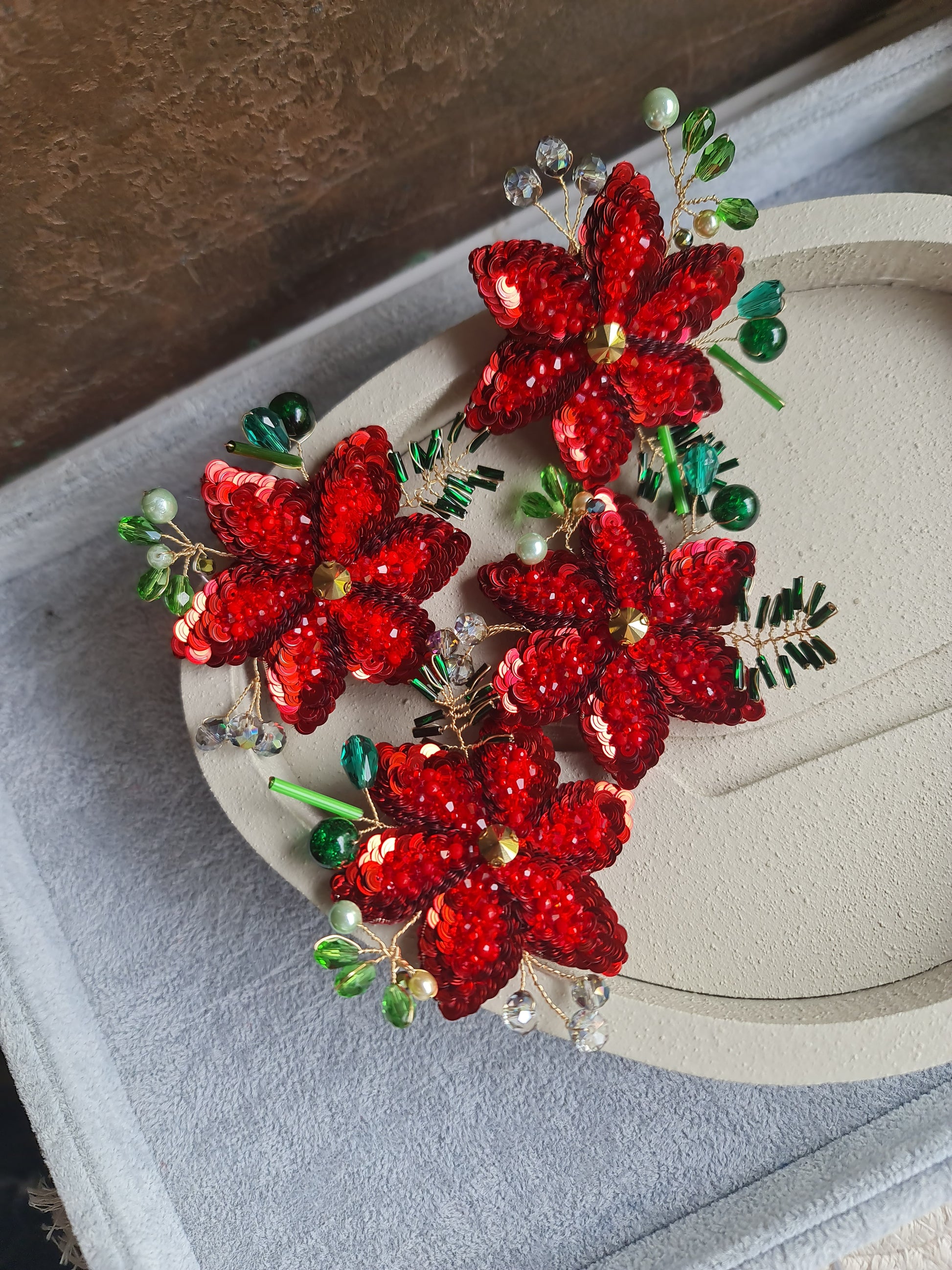 Christmas Poinsettia Brooch