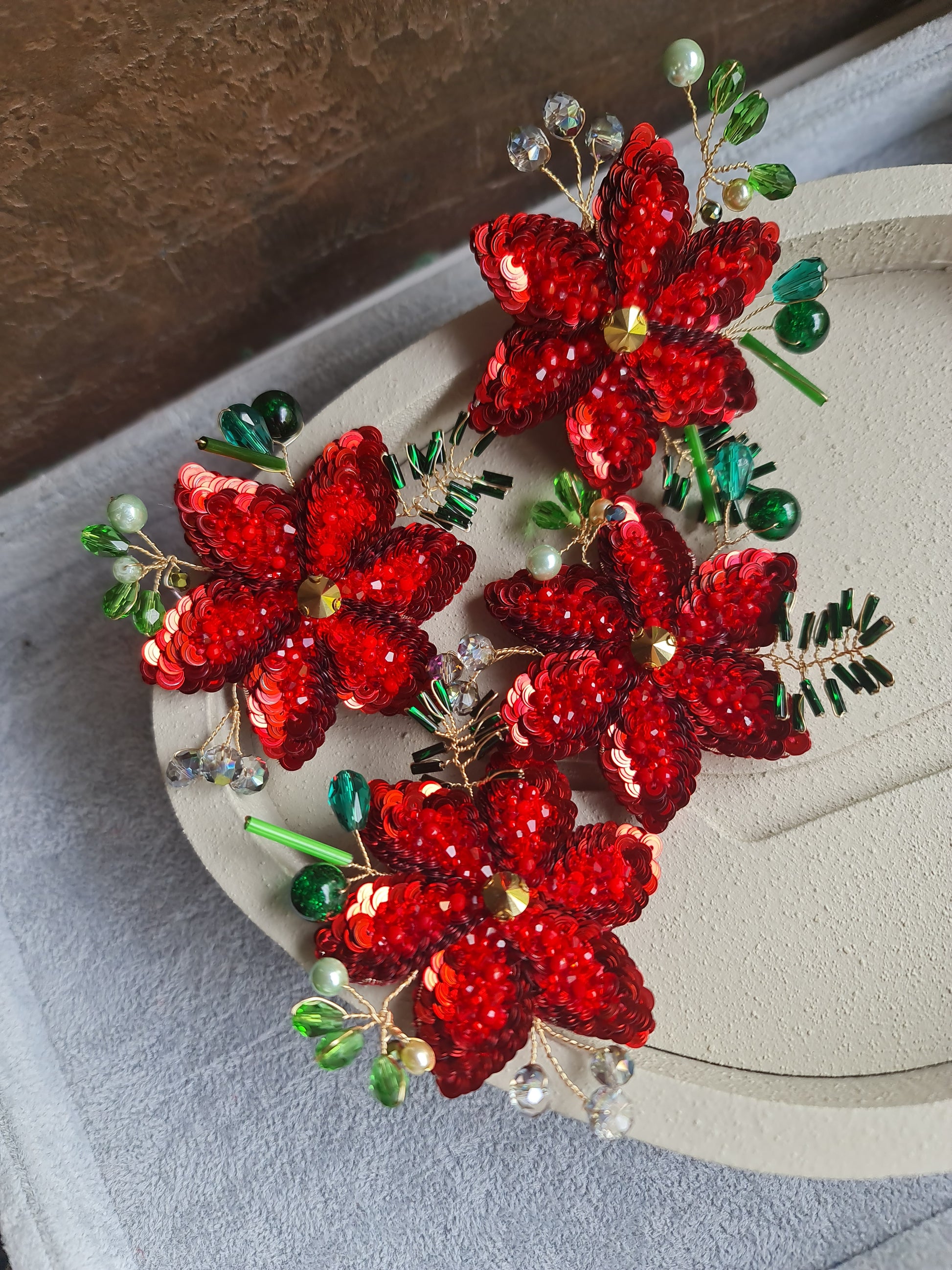 Christmas Poinsettia Brooch