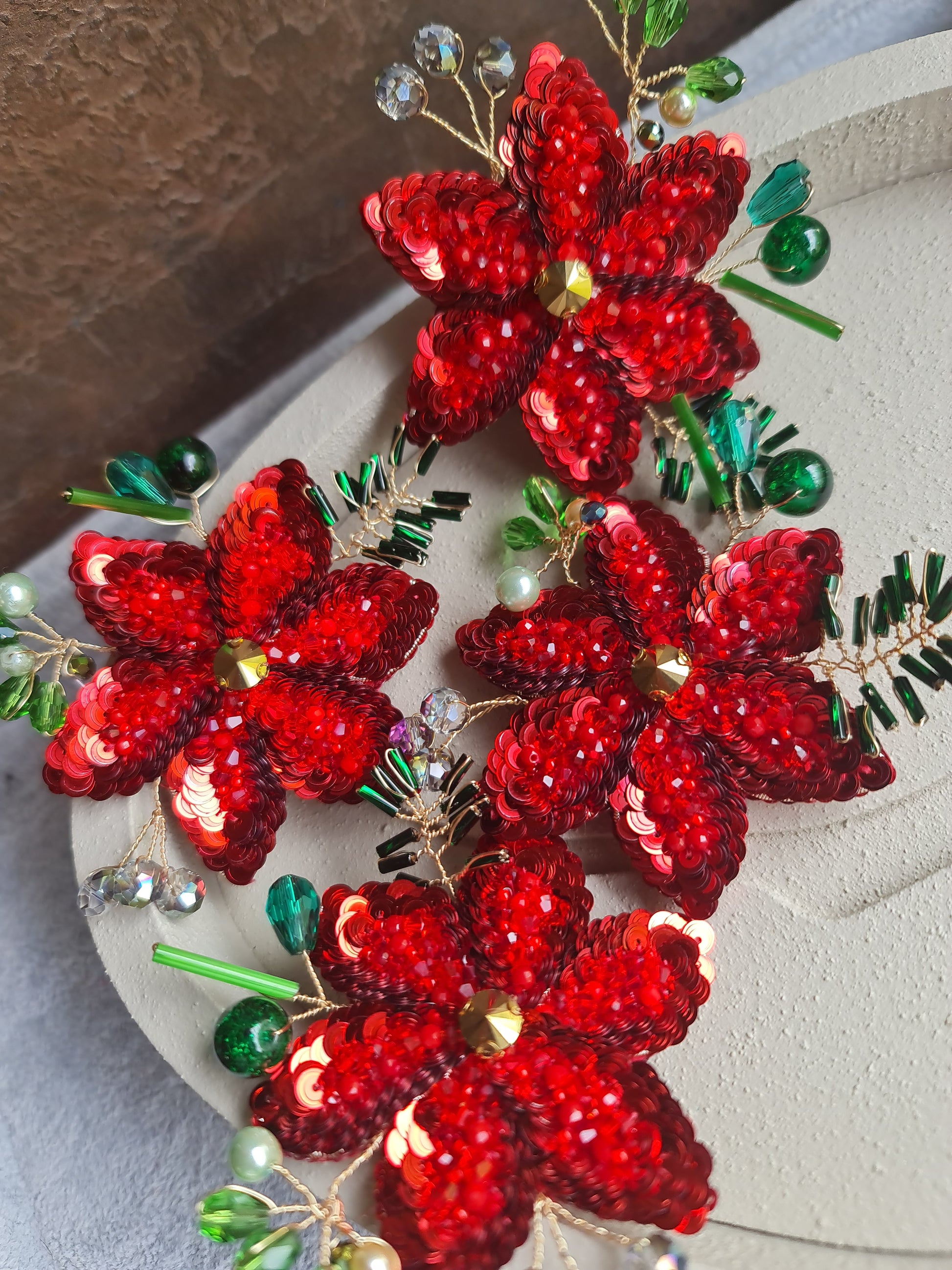 Christmas Poinsettia Brooch