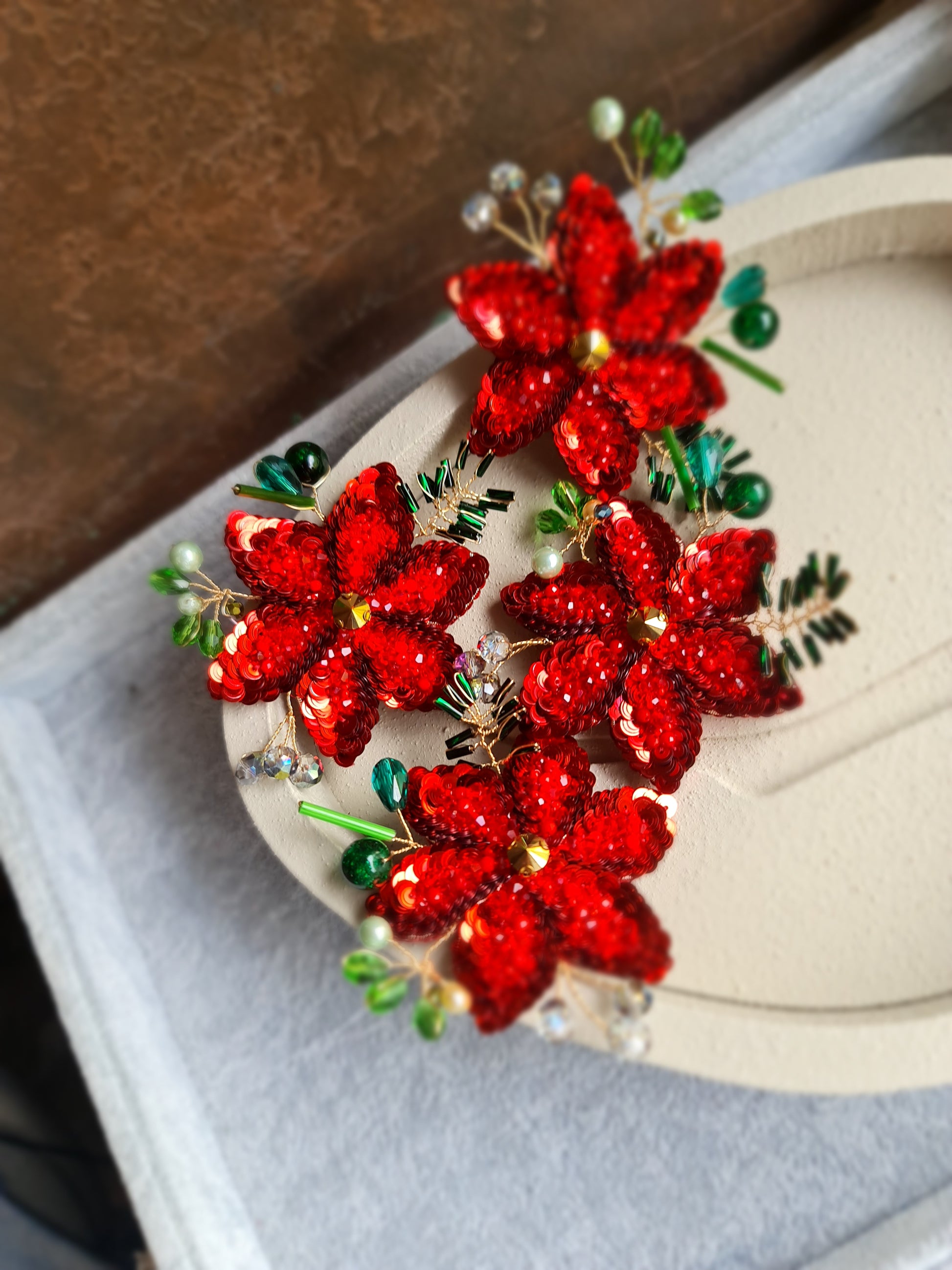 Christmas Poinsettia Brooch
