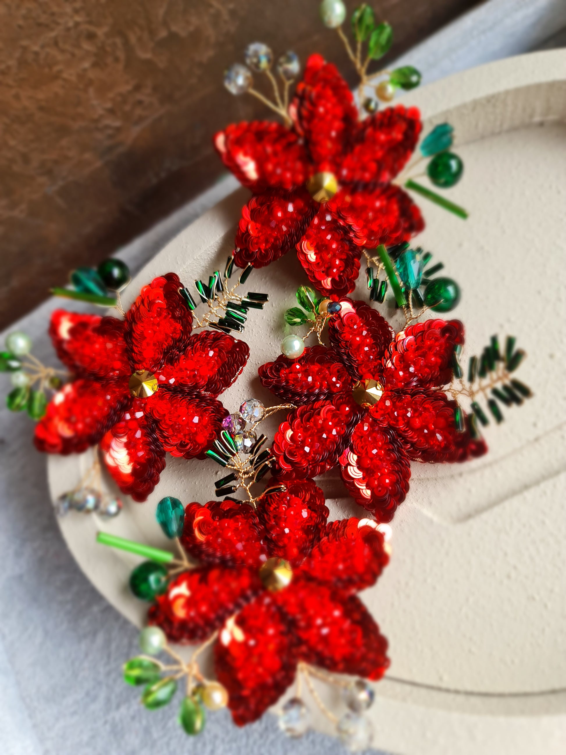 Christmas Poinsettia Brooch