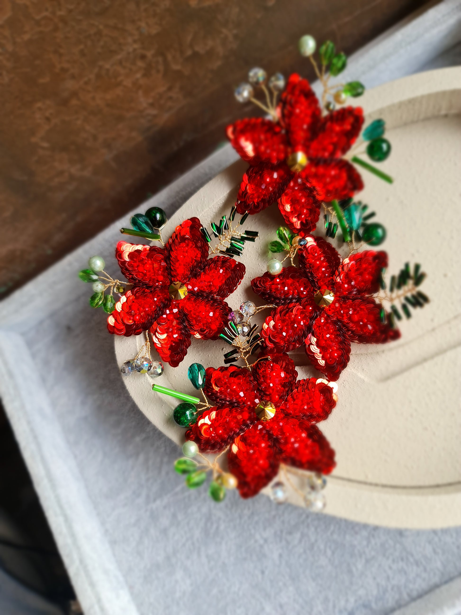 Christmas Poinsettia Brooch