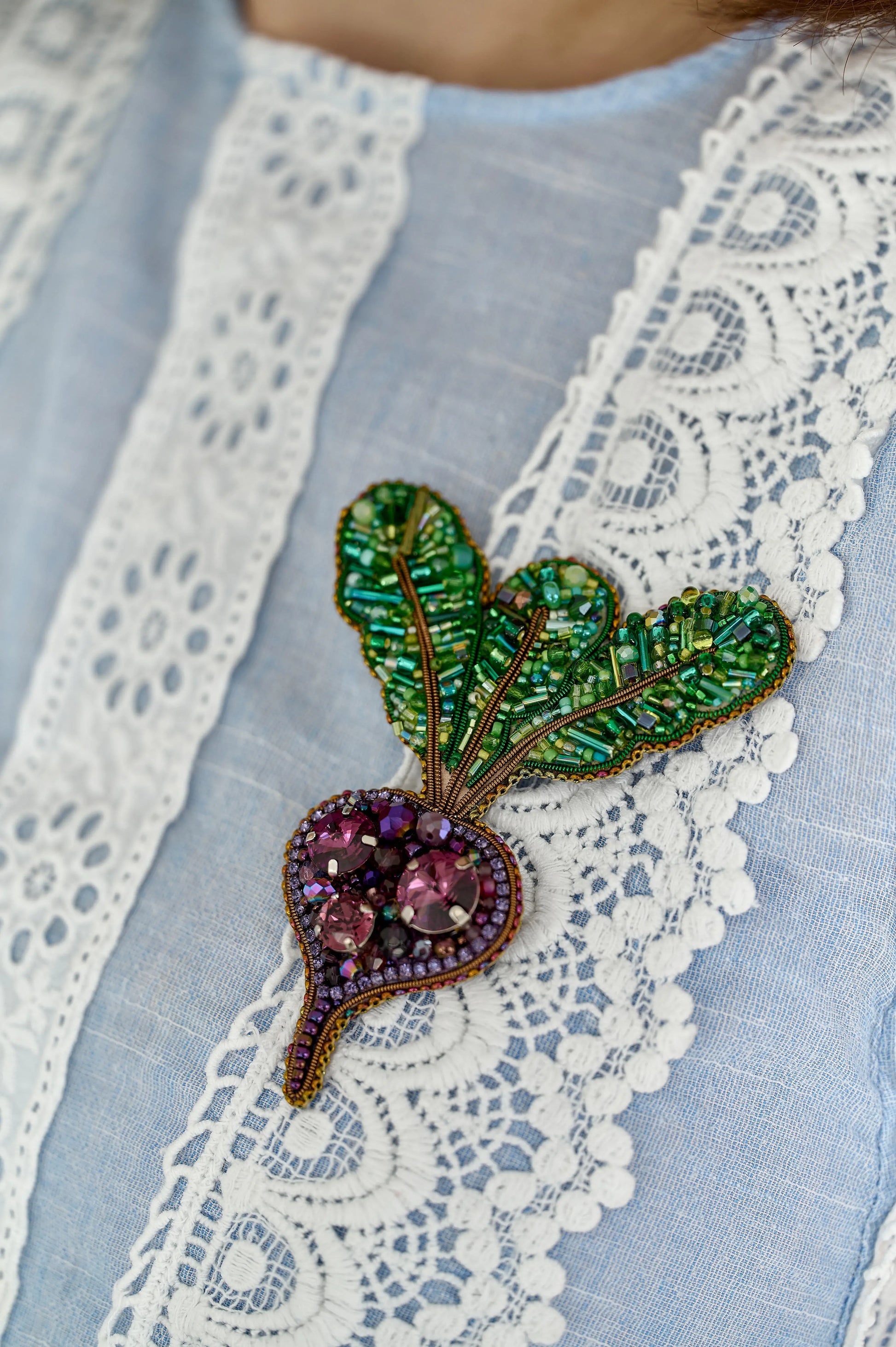 Purple Beet Brooch