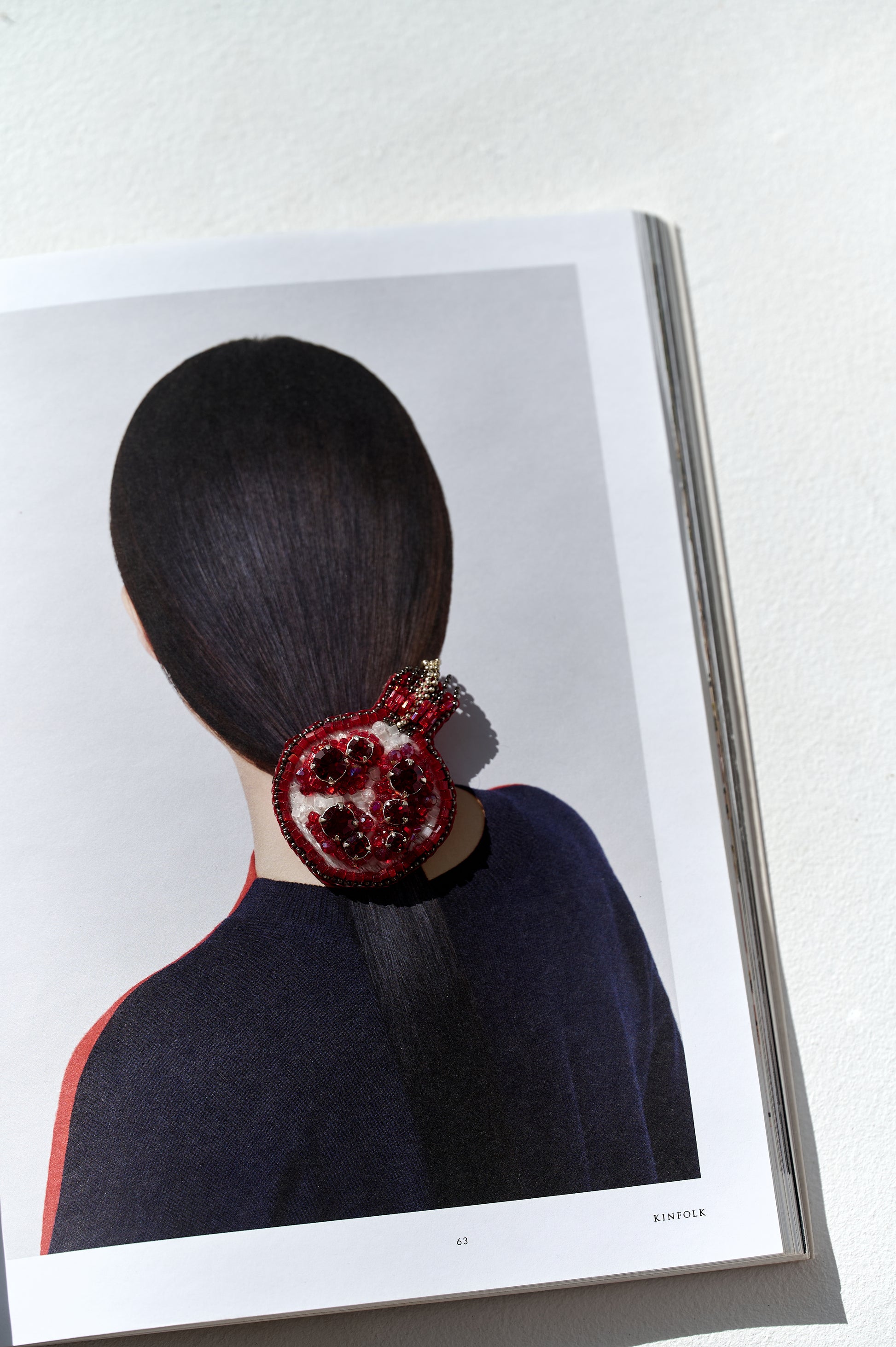 Pomegranate Beaded Brooch