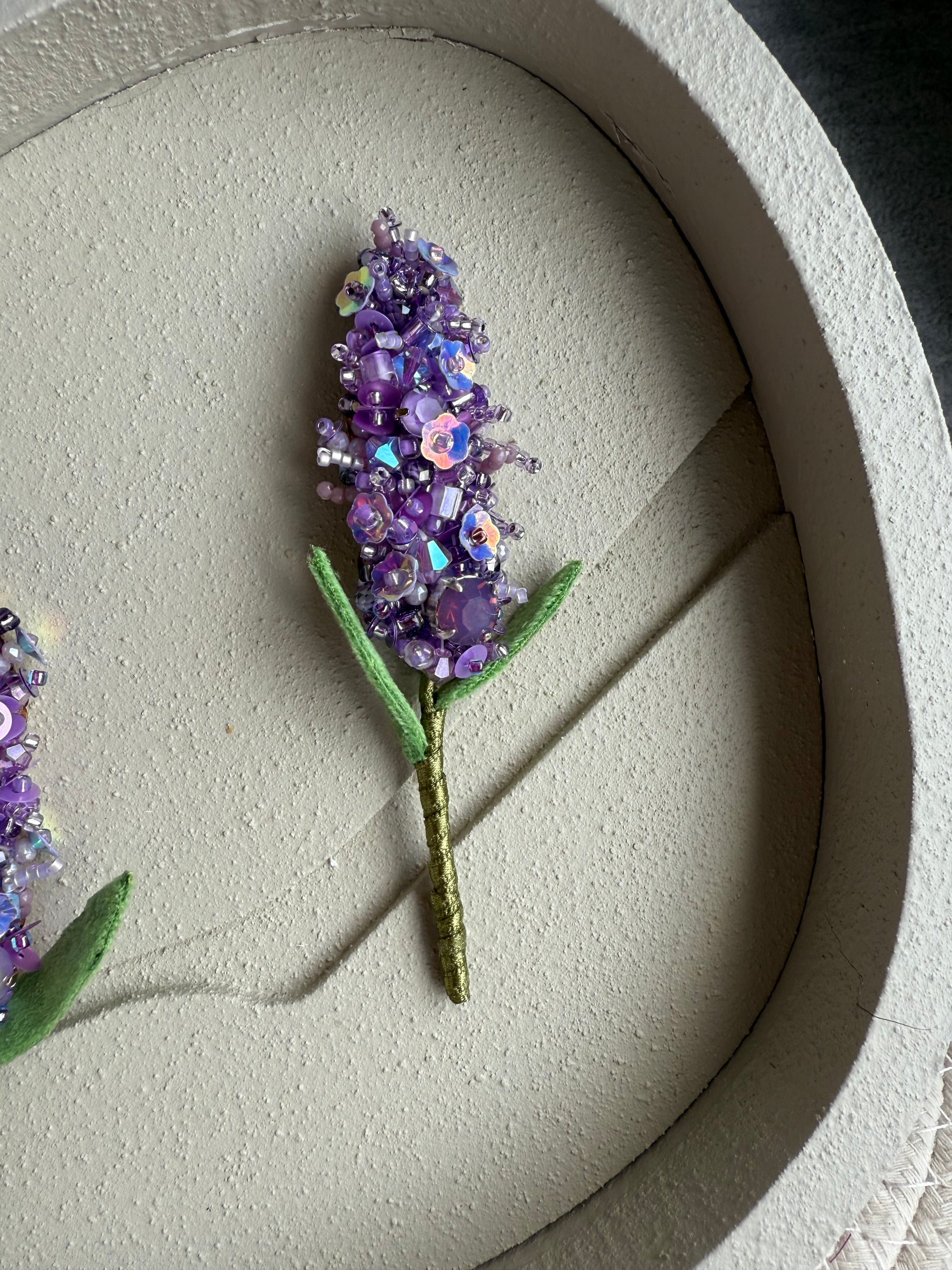 Lavender Beaded Brooch