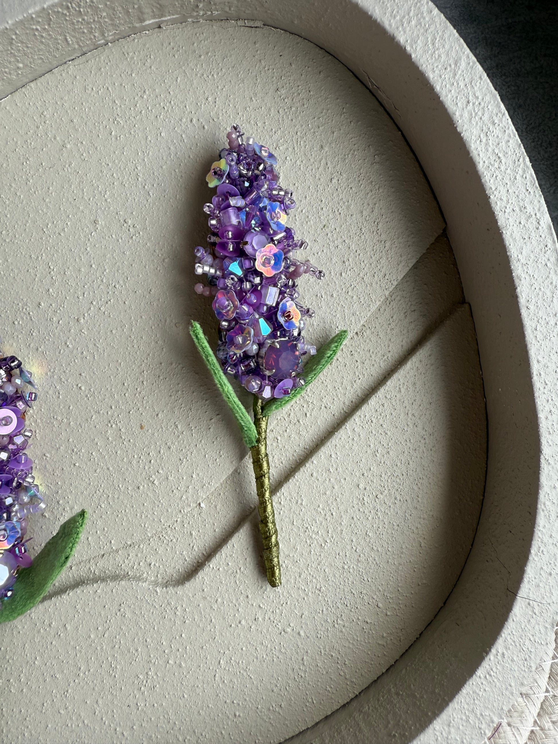 Lavender Beaded Brooch