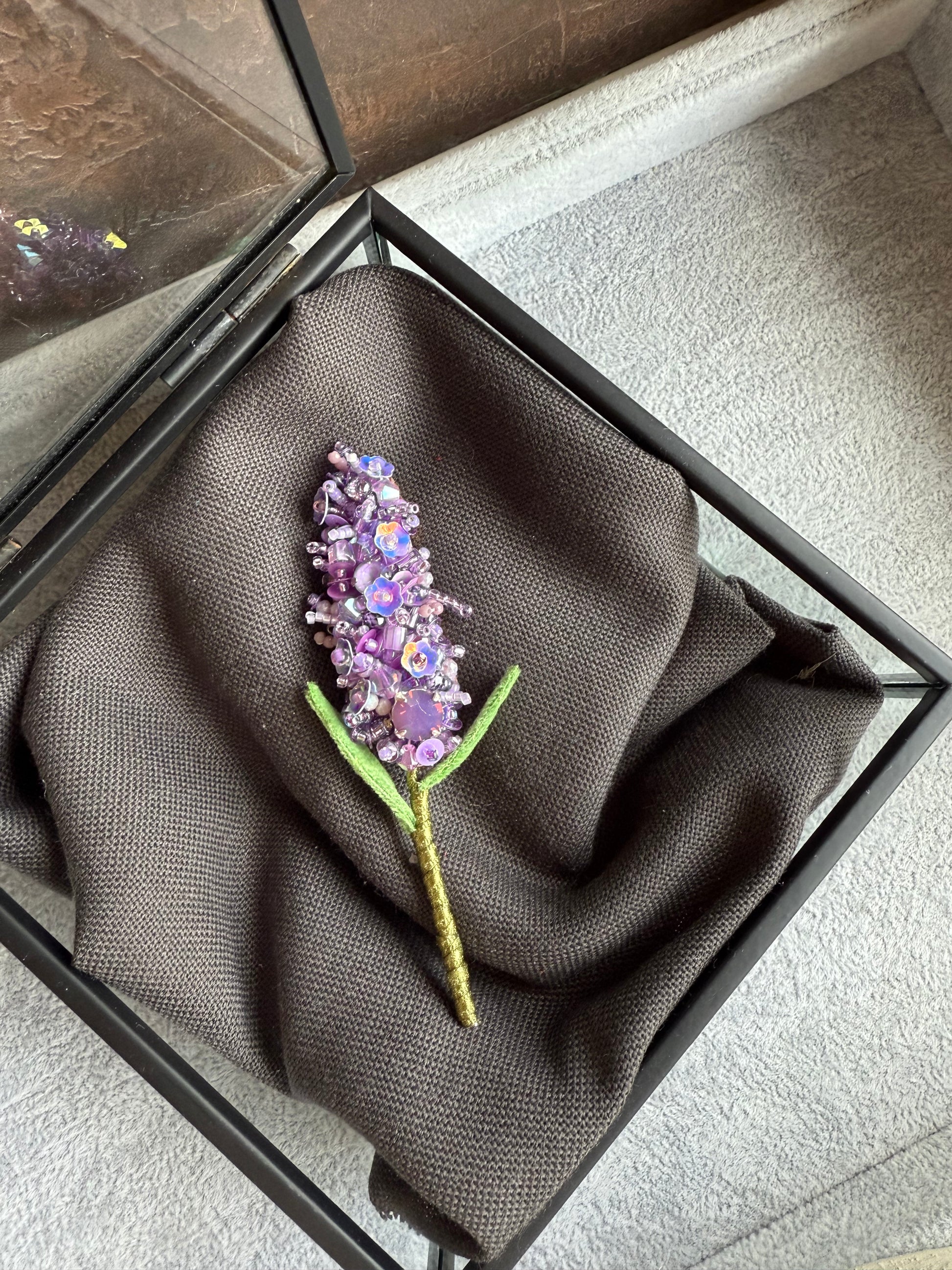 Lavender Beaded Brooch