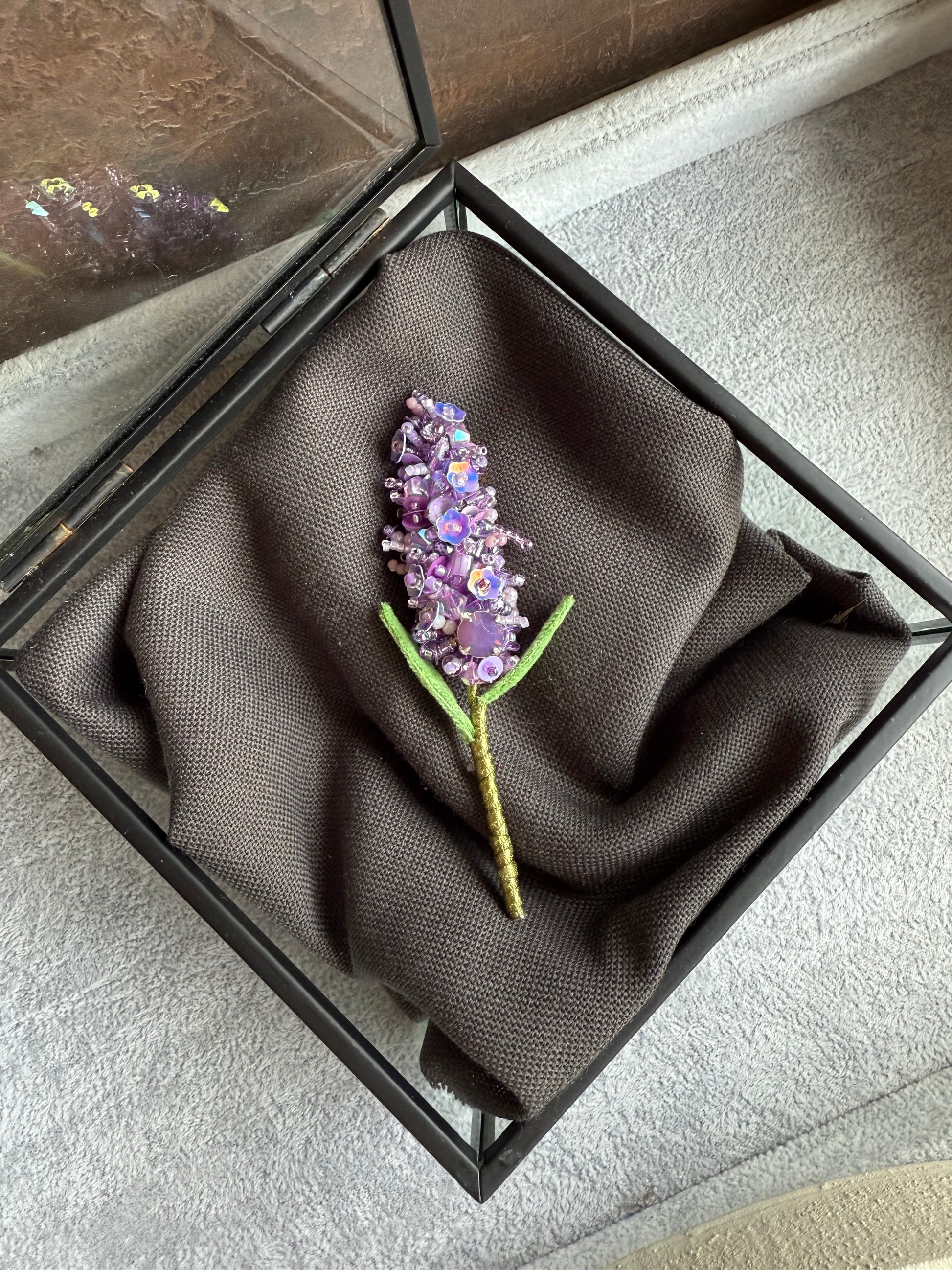 Lavender Beaded Brooch