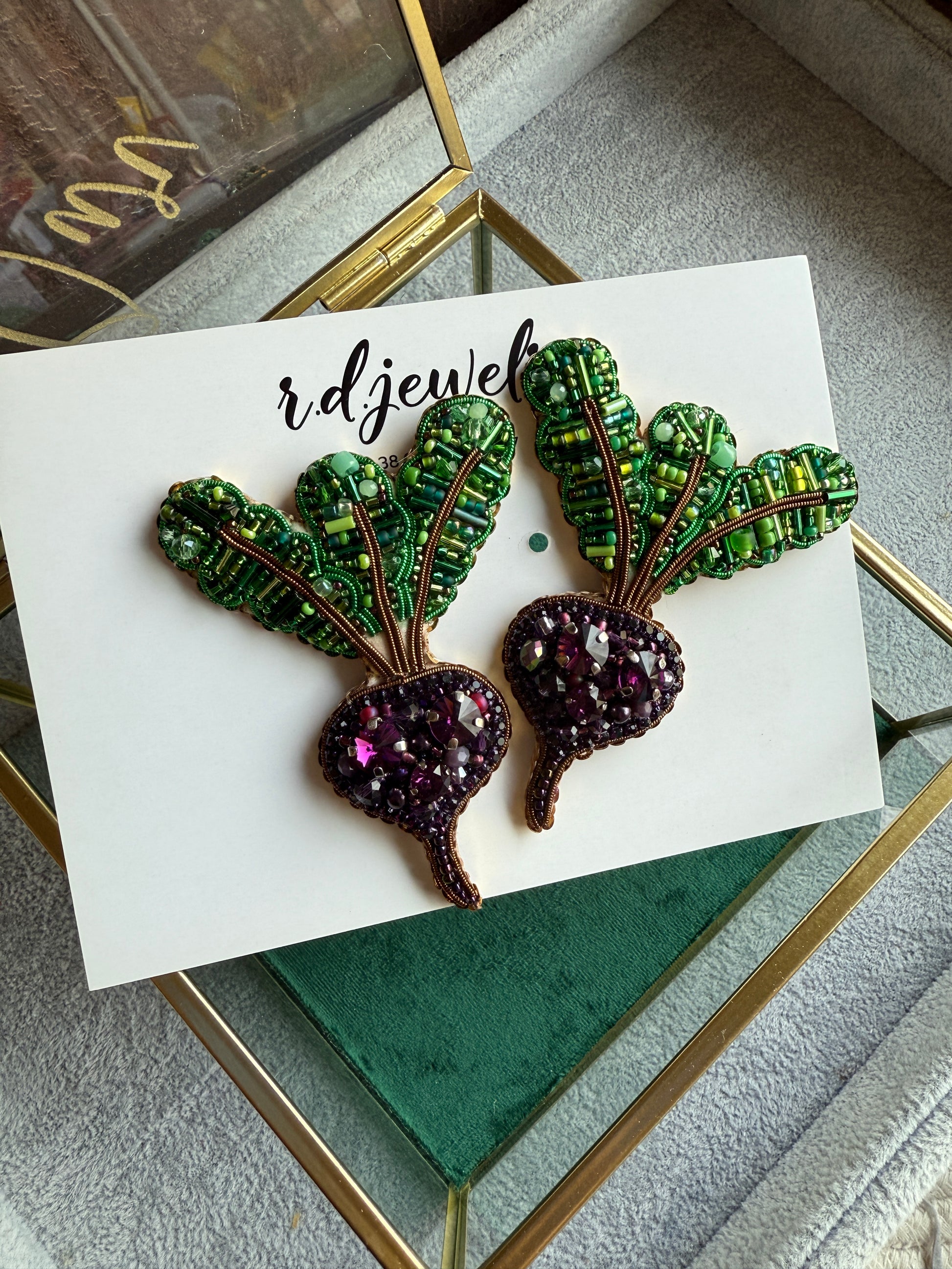 Purple Beet Earrings