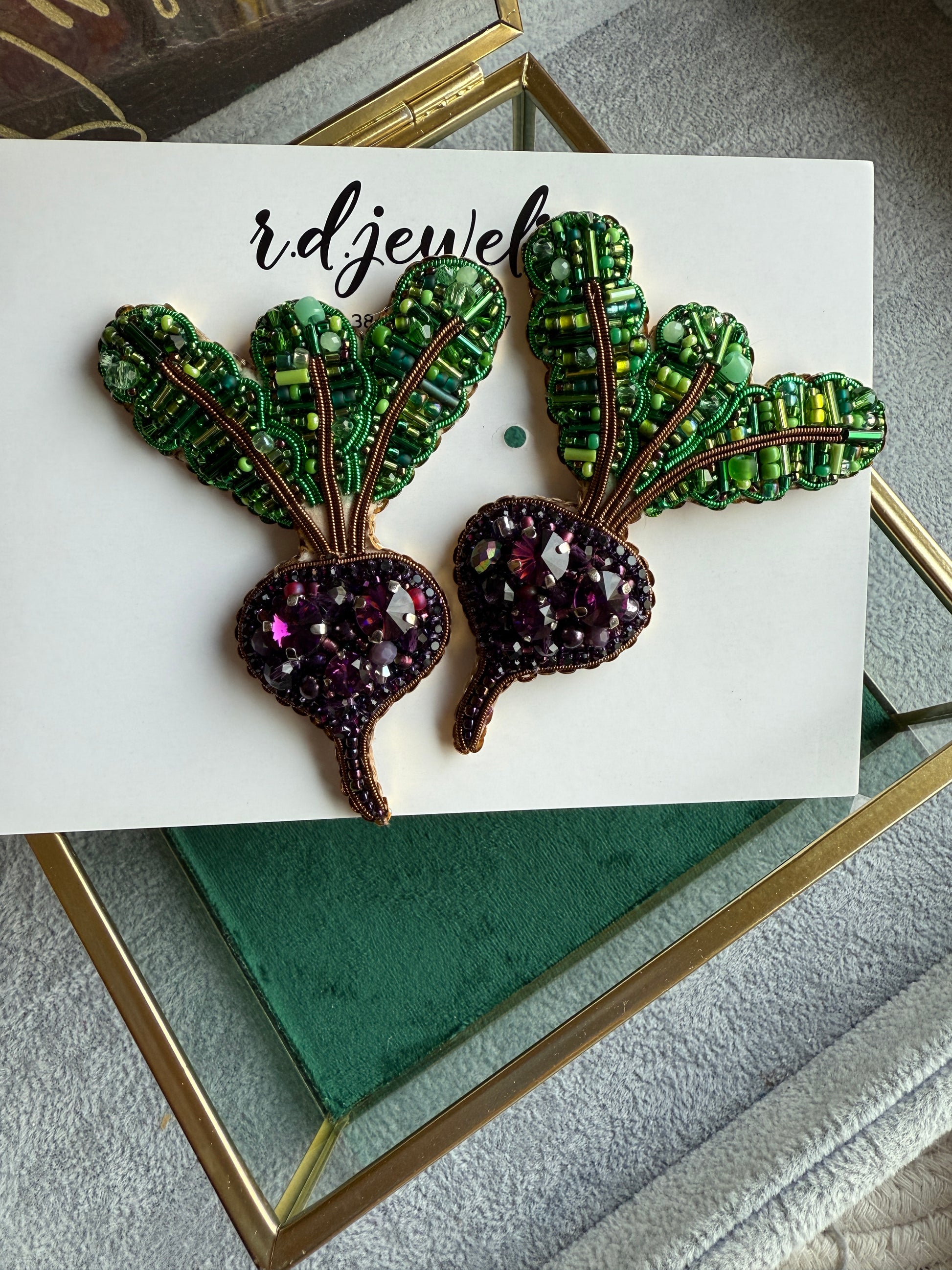 Purple Beet Earrings