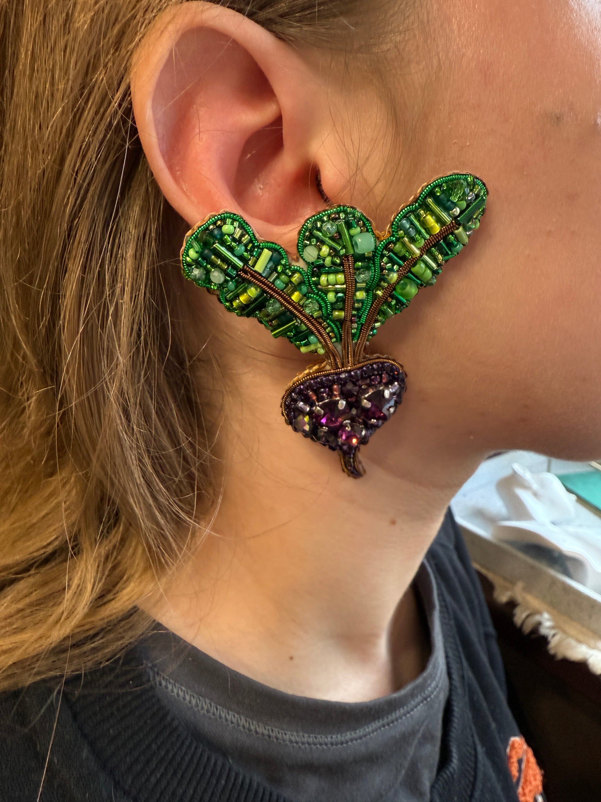 Purple Beet Earrings