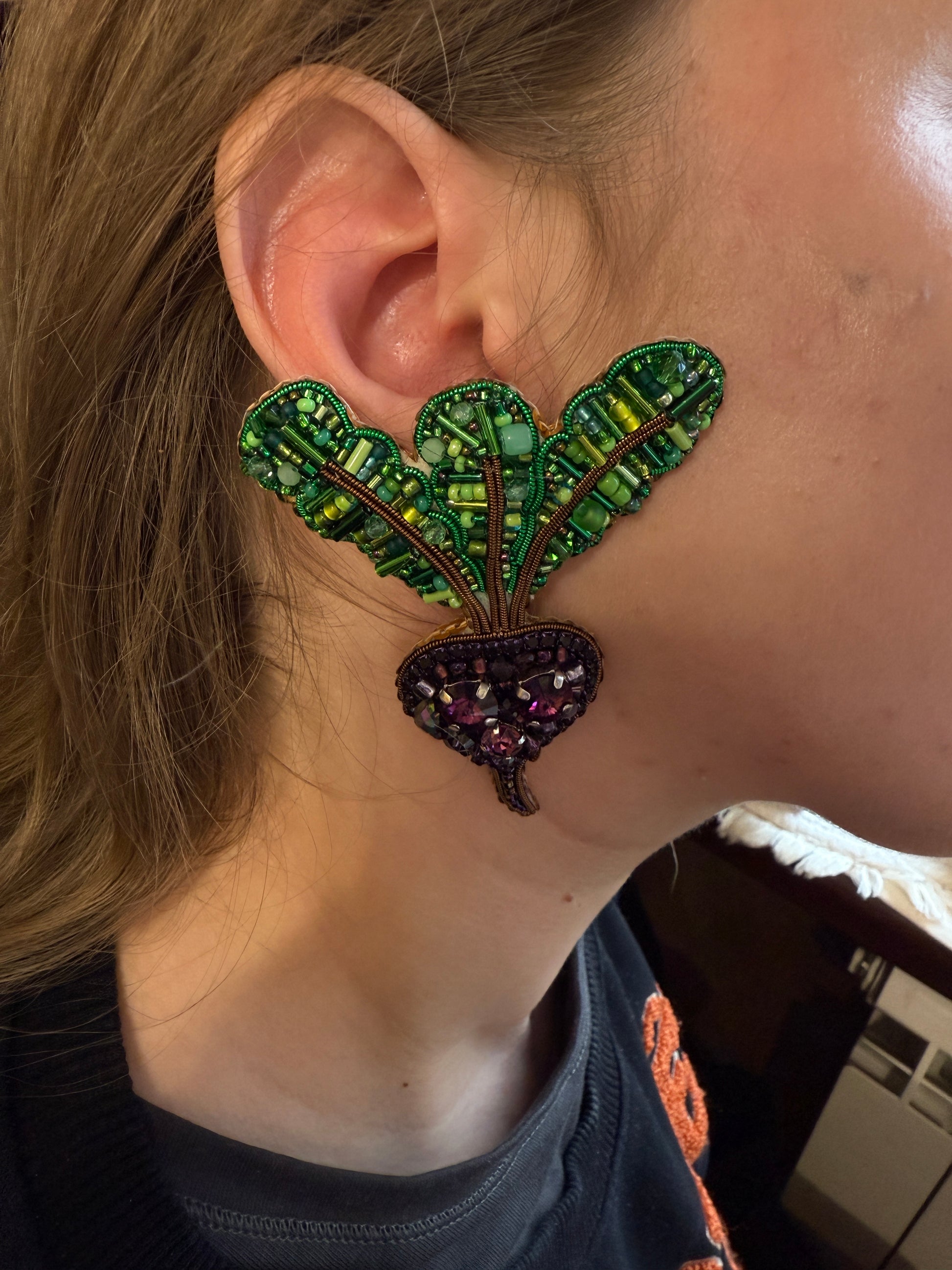 Purple Beet Earrings