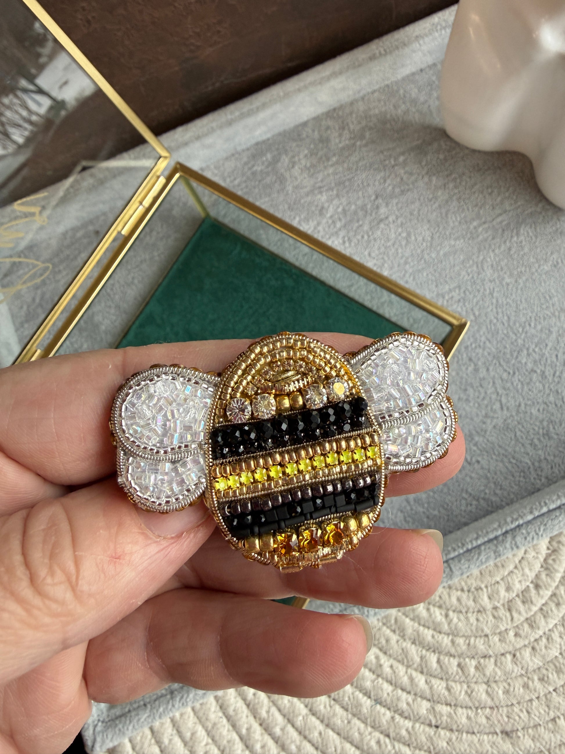 Bee Beaded Brooch