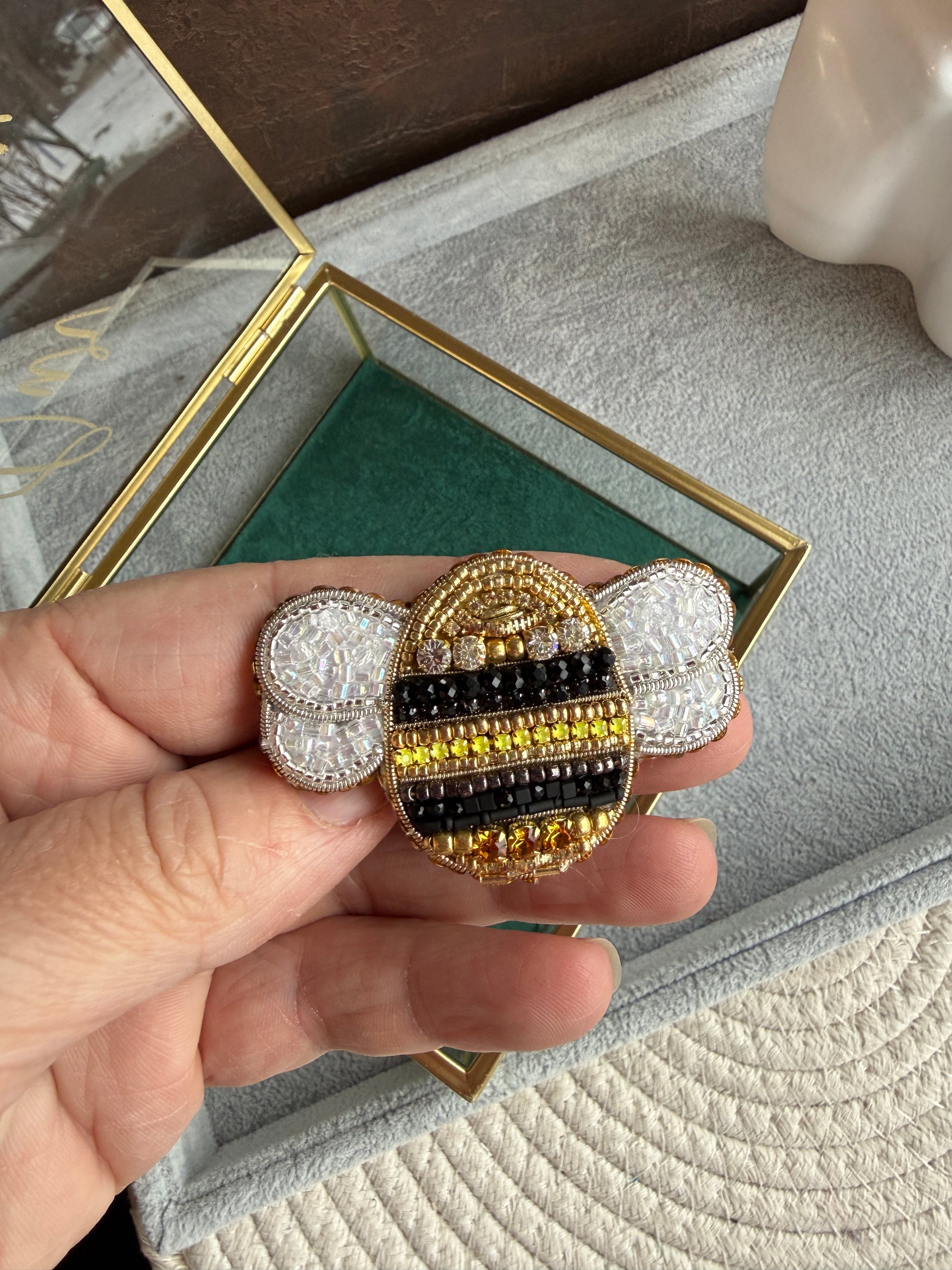 Bee Beaded Brooch