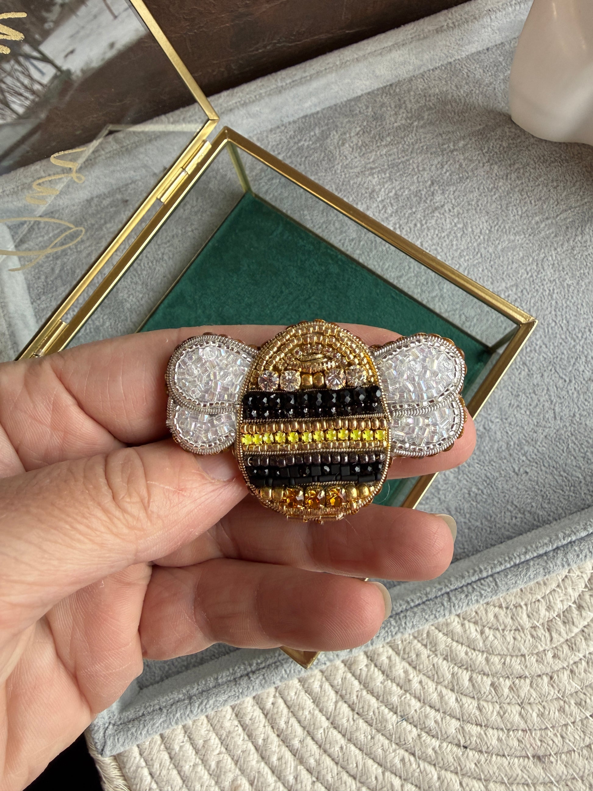 Bee Beaded Brooch