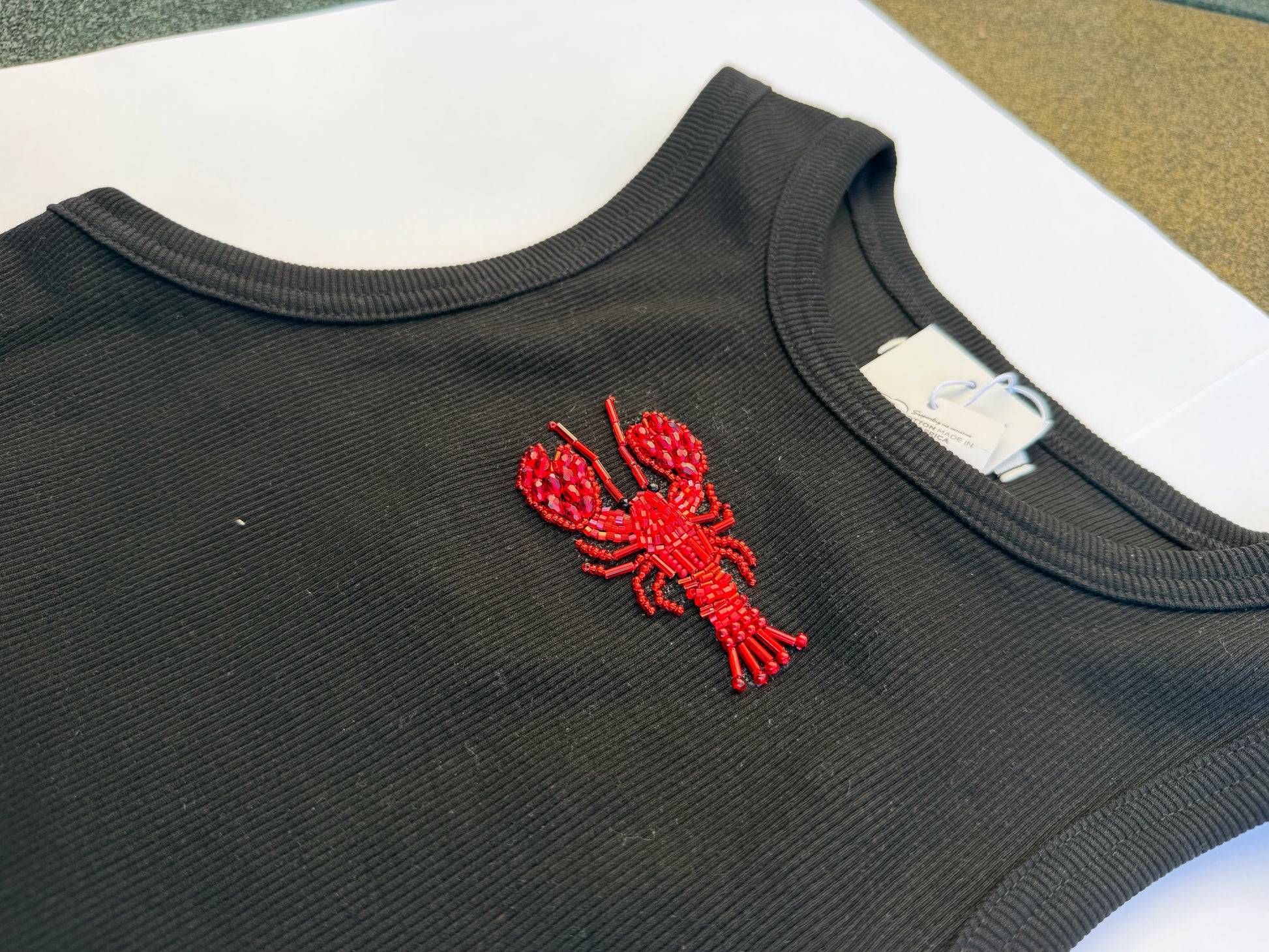 Lobster Embroidered Tank Top