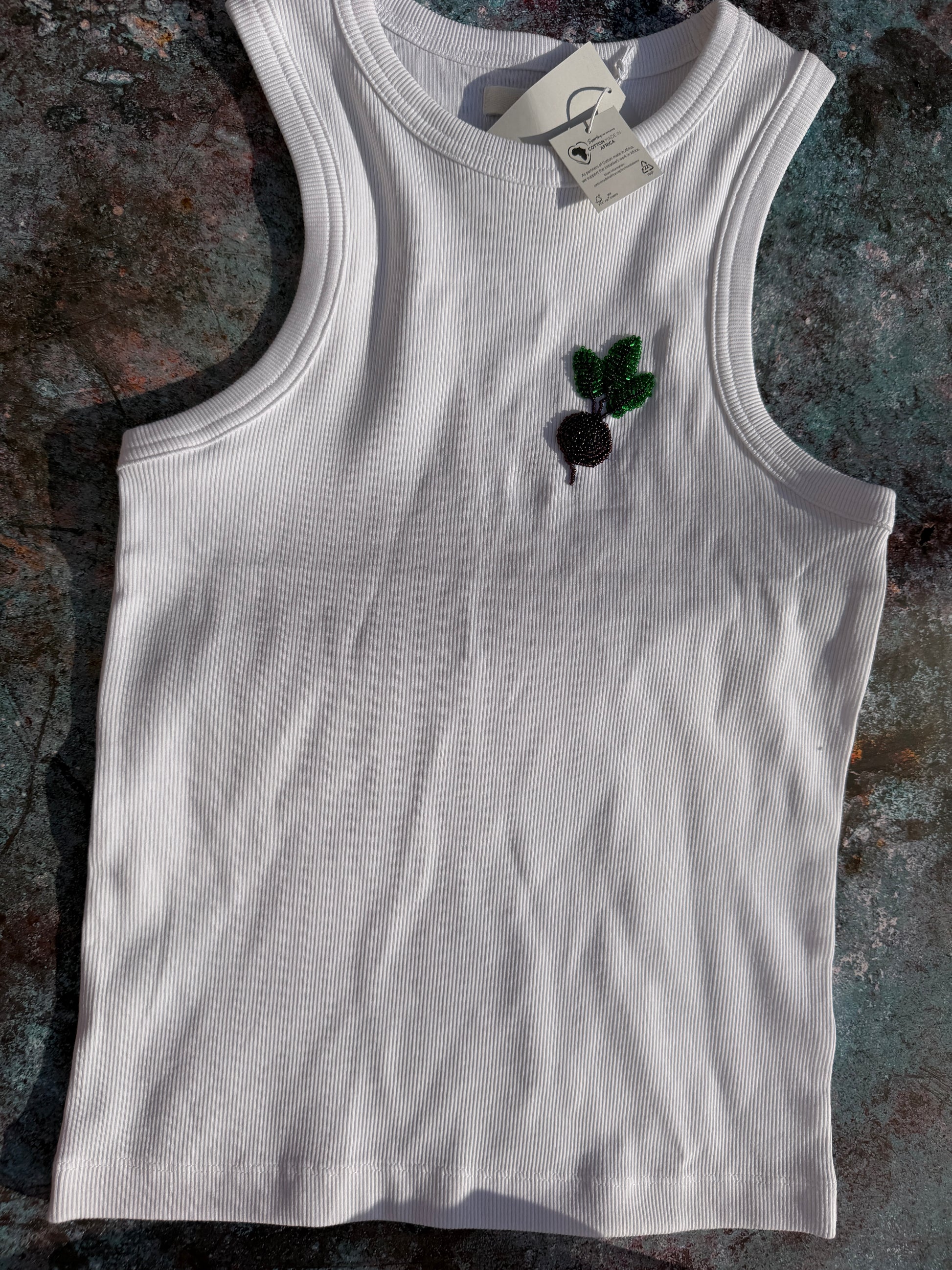 Beet Embroidered Tank Top