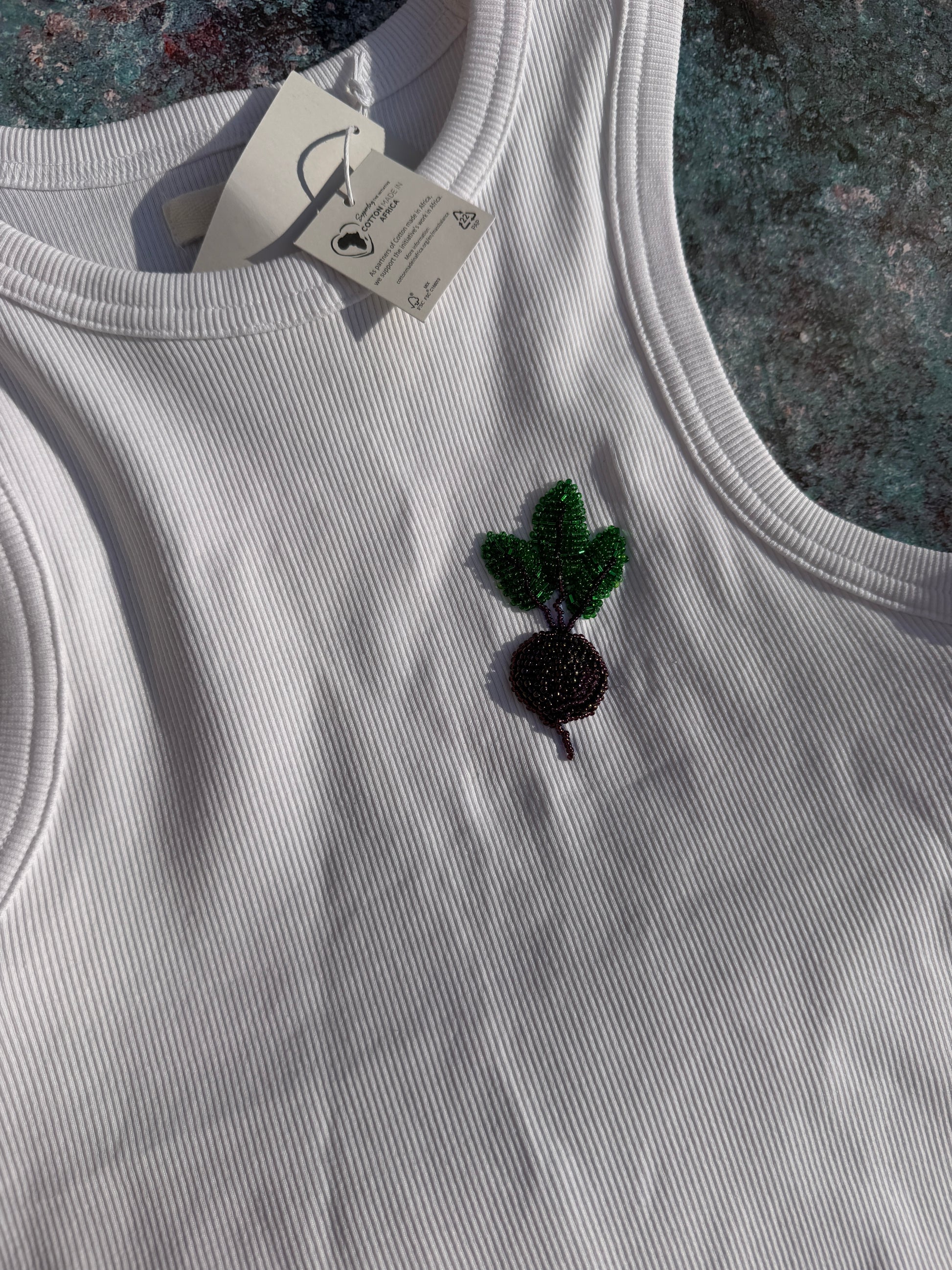 Beet Embroidered Tank Top