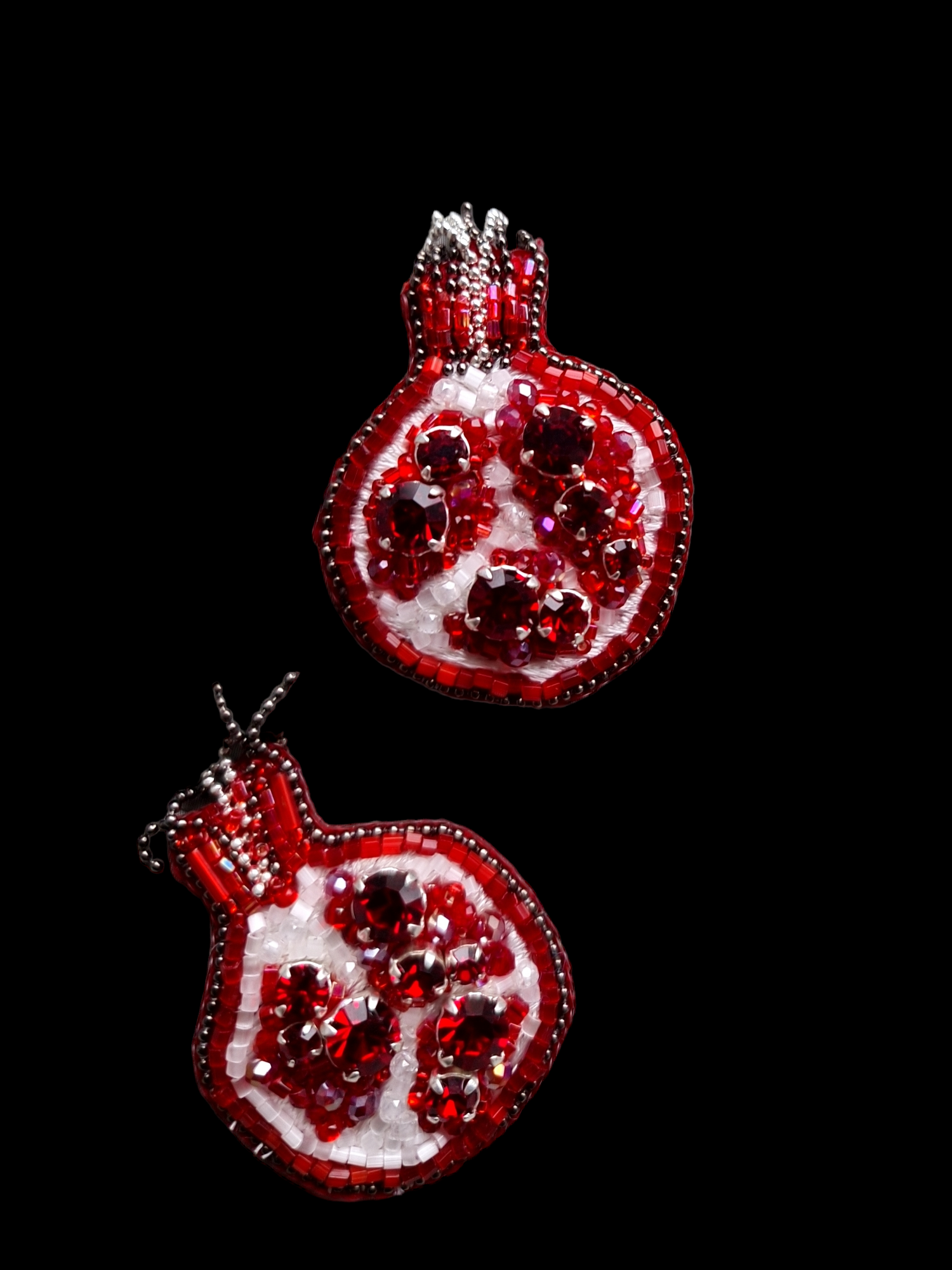 Pomegranate Beaded Brooch