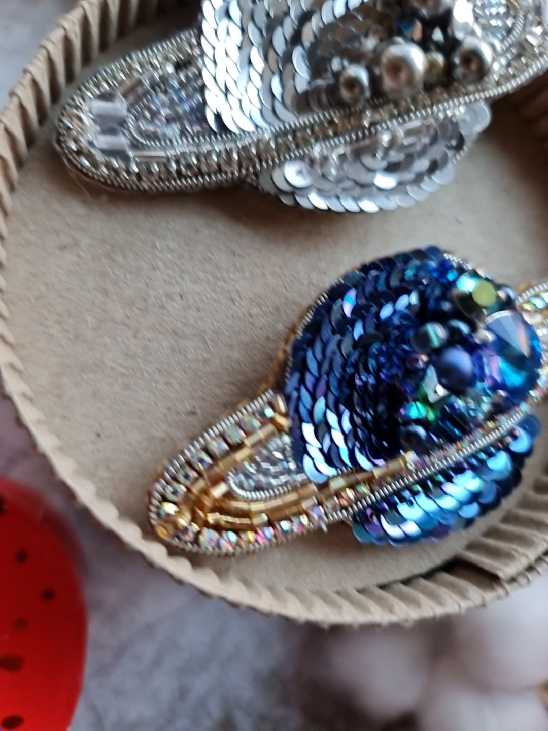 Saturn Planet Beaded Brooch