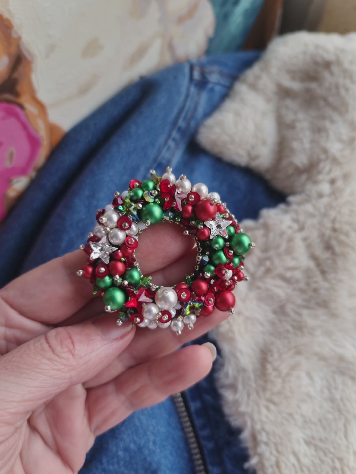 Christmas Wreath Brooch