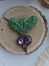 Gardener gift Purple Beet Crystal Pin, Vegetable Handmade jewelry Brooch