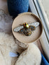 Bee beaded brooch pin, embroidered insect brooch